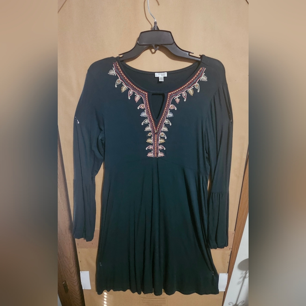 Embroidered Green Dress